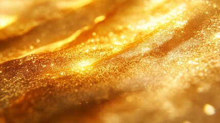 Obraz premium Gold background - luxurious shimmering golden texture with elegant metallic glow and soft light reflections, perfect for stylish digital wallpapers, glamorous backdrops, and premium design projects 