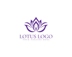Fototapeta premium Elegant Lotus Flower Logo, Ideal for Meditation, Yoga, Wellness, Spa, and Holistic Healing Brands.