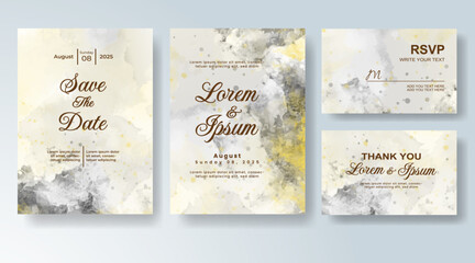 Watercolor wedding invitation card
