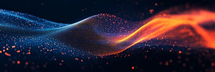 Abstract dynamic particles wave