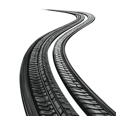 Abstract Tire Track with Wheels Braking Distance