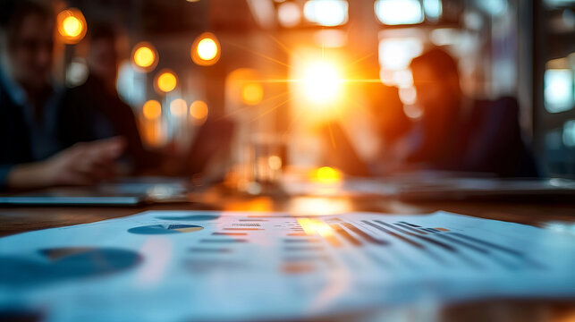 Team discussing social media analytics with charts and graphs in bright office setting, creating productive atmosphere