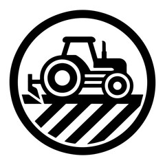 Bold And Dynamic Vector Illustration Of A Plowing Tractor