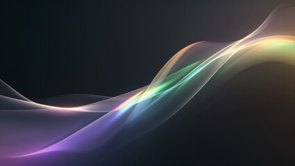 Obraz premium A minimalist yet sophisticated take on the northern lights, blending smooth rainbow gradients with soft-focus refractions.