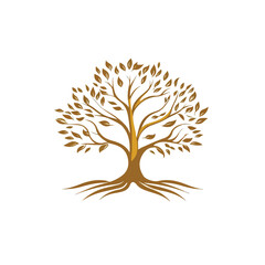 Obraz premium Tranquil Reflections Bodhi Tree Logo Vector Illustration