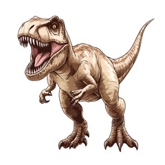 Fototapeta premium Detailed T-rex Dinosaur Vector Illustration Isolated on White Background for Graphic Design Projects and Educational Materials