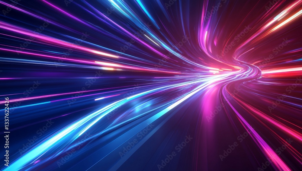 Aufkleber abstract vibrant speed tunnel. dynamic light streaks create a futuristic tunnel effect