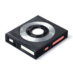 Fototapeta premium Vintage Video Tape Roll and Retro Film Strip Vector Illustration