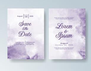 Wedding invitation with abstract splash watercolor
