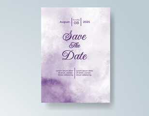 Wedding invitation with abstract splash watercolor