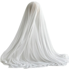Elegant flowing translucent white textile, ethereal and dreamlike imagery