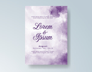 Wedding invitation with abstract splash watercolor