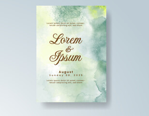 Wedding invitation with abstract splash watercolor