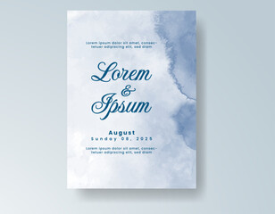 Wedding invitation with abstract splash watercolor
