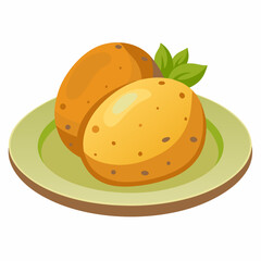 Fresh potatoes vector art illustration