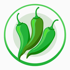Fresh green chiles vector art illustration