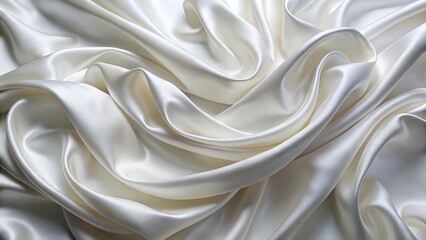 Fototapeta premium Elegant White Silk Wedding Background - Luxurious Fabric Texture