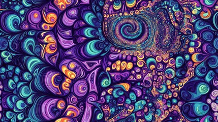 Trippy and groovy posh fabric pattern. Psychedelic groovy background