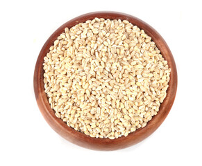 bowl of millet on white background