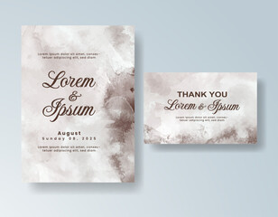 Wedding invitation with abstract splash watercolor