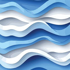 Elegant Wavy Abstract Background in Blue and White
