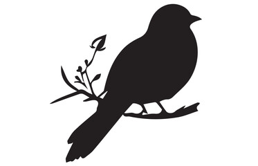 Fototapeta premium Black Bird Silhouette Illustration