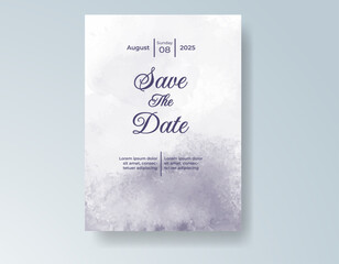 Wedding invitation with abstract splash watercolor