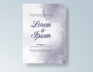 Wedding invitation with abstract splash watercolor