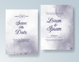 Wedding invitation with abstract splash watercolor