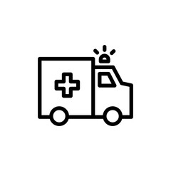 Ambulance icon vector illustration. ambulance truck sign and symbol. ambulance car