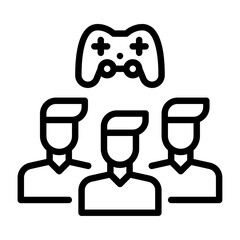 Male Esport Team outline icon. gaming line illustration.