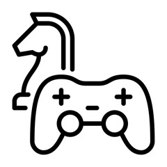Gameplan outline icon. gaming line illustration.
