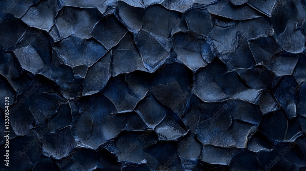 Poster modern dark navy blue hexagonal background with 3d geometric texture and subtle depth effect – futur