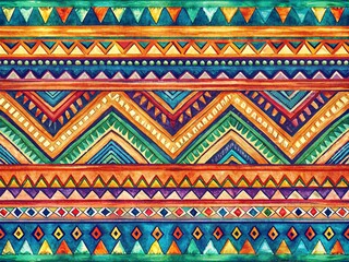 Exotic Tribal Gouache Brush Stroke Pattern Background