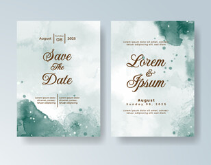 Watercolor wedding invitation card, design template for invitation