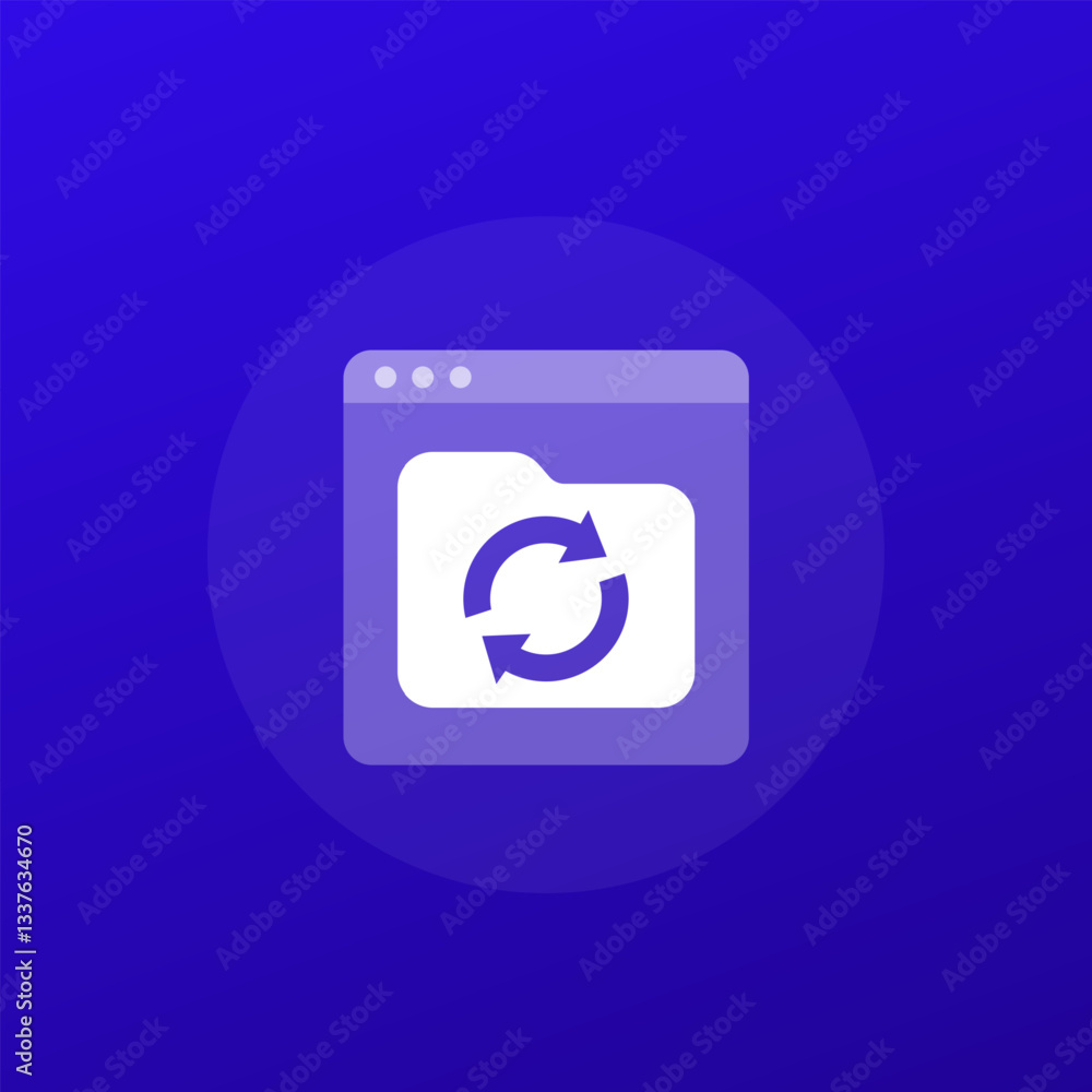 Poster data recovery icon with a folder, transparent design