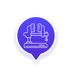 Vice tool icon, line vector