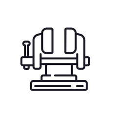 Vice tool icon isolated on white, line vector