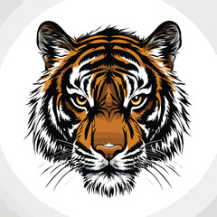 Fierce Tiger Head Mascot Design Vector for Graphic Projects