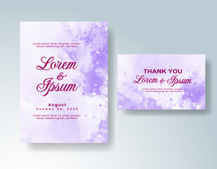 Watercolor wedding invitation card, design template for invitation
