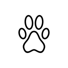 Paw icon vector illustration. paw print sign and symbol. dog or cat paw