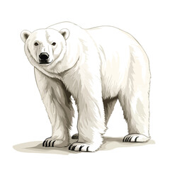 Fototapeta premium Wild Polar Bear Full Body Vector Illustration