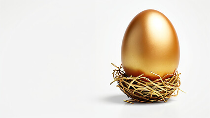 Fototapeta premium golden egg in a nest