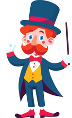 Funny Circus Magician Performer Cartoon