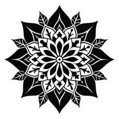 Obraz premium Zen Mandala Silhouette Art for Mindfulness Themes