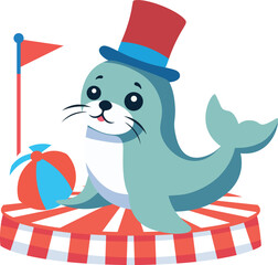 Circus Seal Performer Cartoon