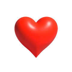 Shiny red 3d heart icon isolated on a white background