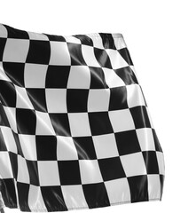 One racing checkered flag isolated on white