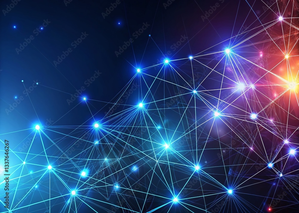 Poster futuristic geometric network: high-tech connection system background