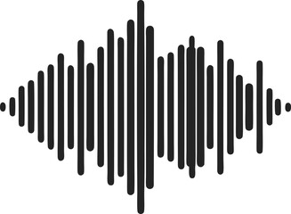 Black Halftone Sound Waves – Audio Waveform Vector Illustration